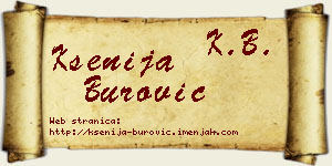 Ksenija Burović vizit kartica